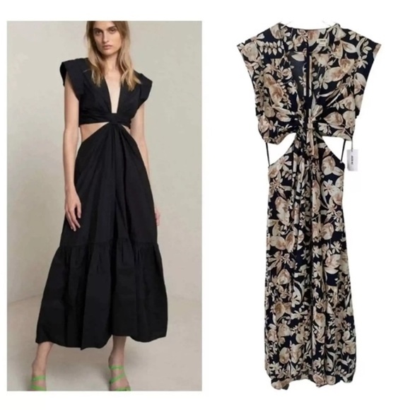 Jason Wu Floral Cutout Cotton Blend Maxi Dress (D4) - Picture 1 of 6